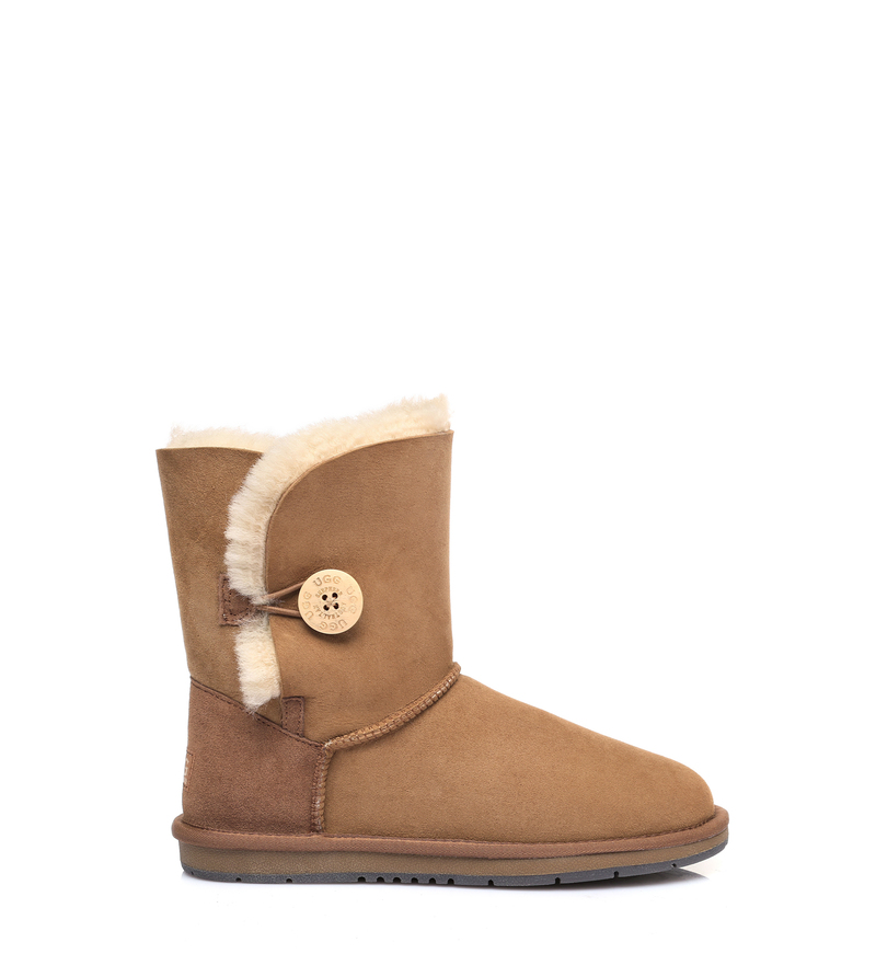 Ugg AS Women Men Boots Genuine Sheepskin Wool Short Button Boots Water Resistant - Picture 1 of 30