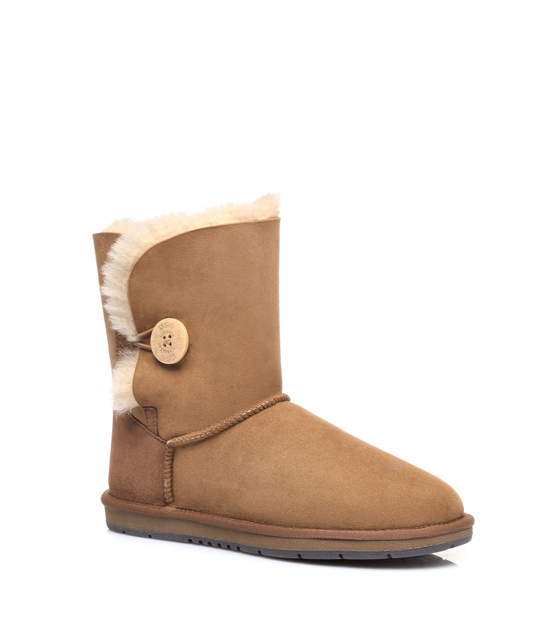 Ugg AS Women Men Boots Genuine Sheepskin Wool Short Button Boots Water Resistant - Picture 2 of 30