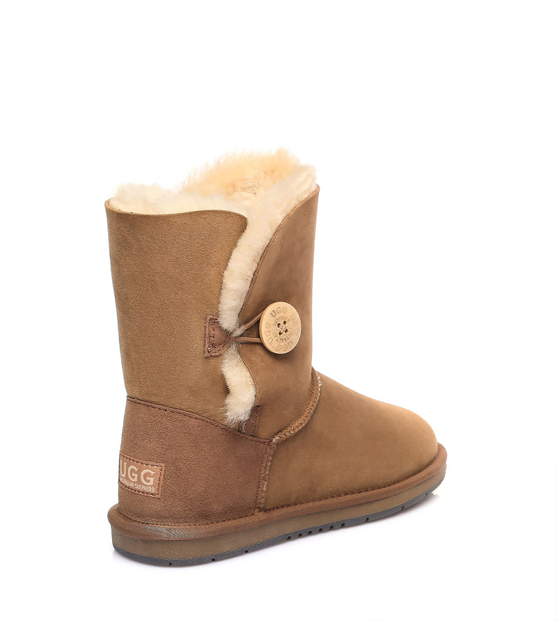 Ugg AS Women Men Boots Genuine Sheepskin Wool Short Button Boots Water Resistant - Picture 3 of 30
