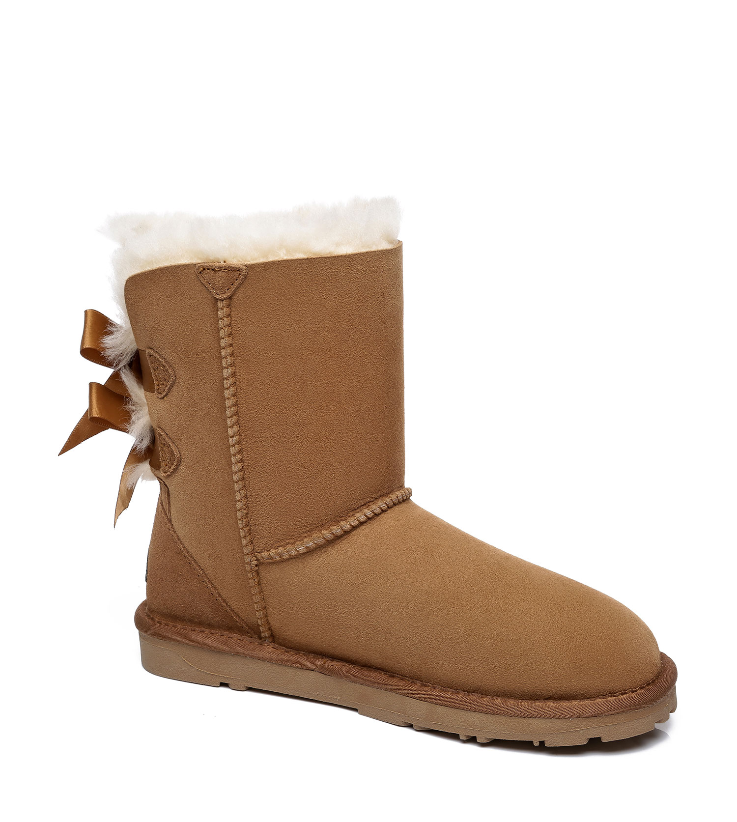 EVERAU Women Boots Double Back Bow Australia Sheepskin Wool Lining Nonslip - Picture 2 of 30