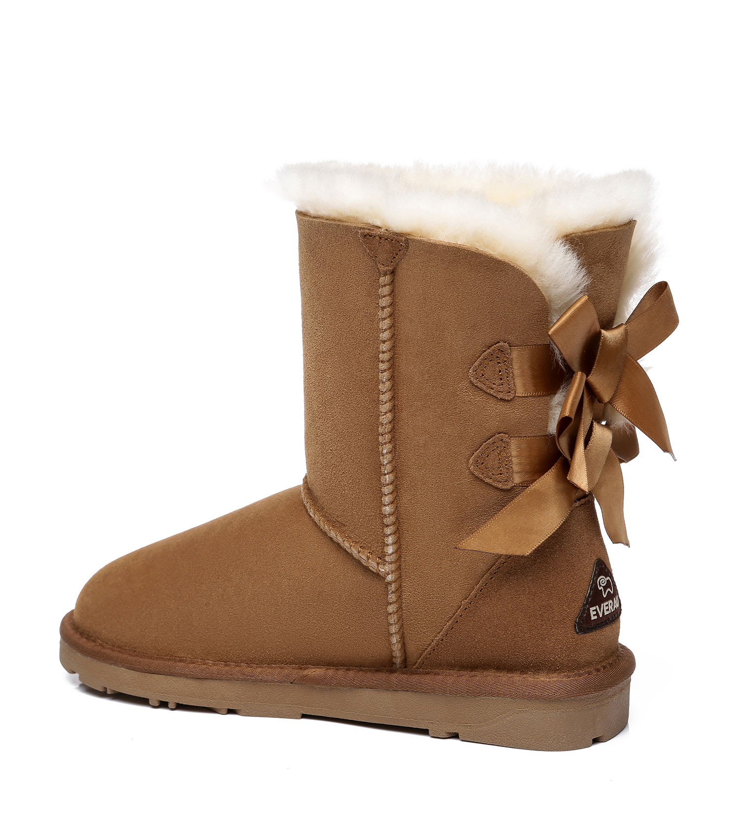 EVERAU Women Boots Double Back Bow Australia Sheepskin Wool Lining Nonslip - Picture 3 of 30