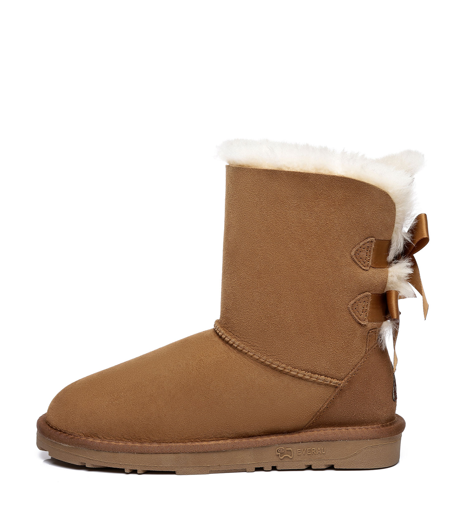 EVERAU Women Boots Double Back Bow Australia Sheepskin Wool Lining Nonslip - Picture 4 of 30